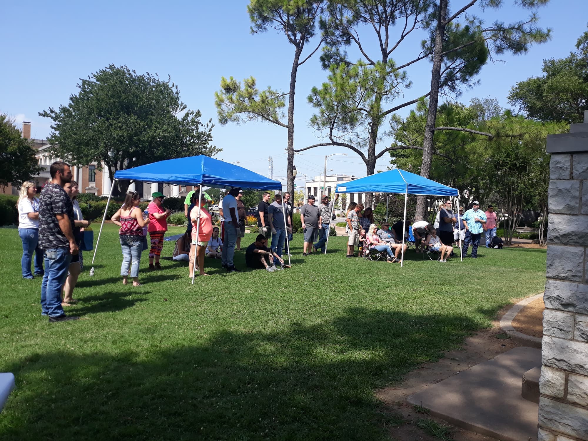 Community gathering in the park